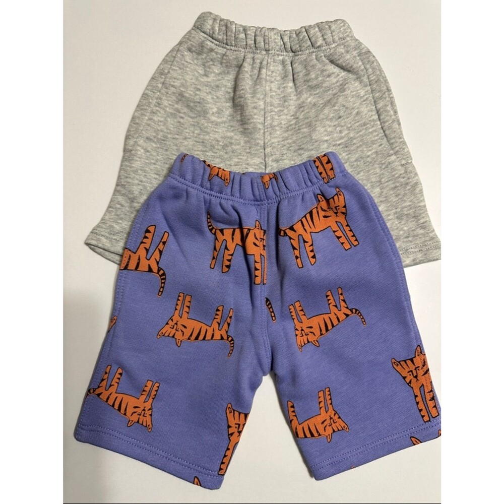 Amazon Purple Tiger Print Sweatshorts with Gray Pair